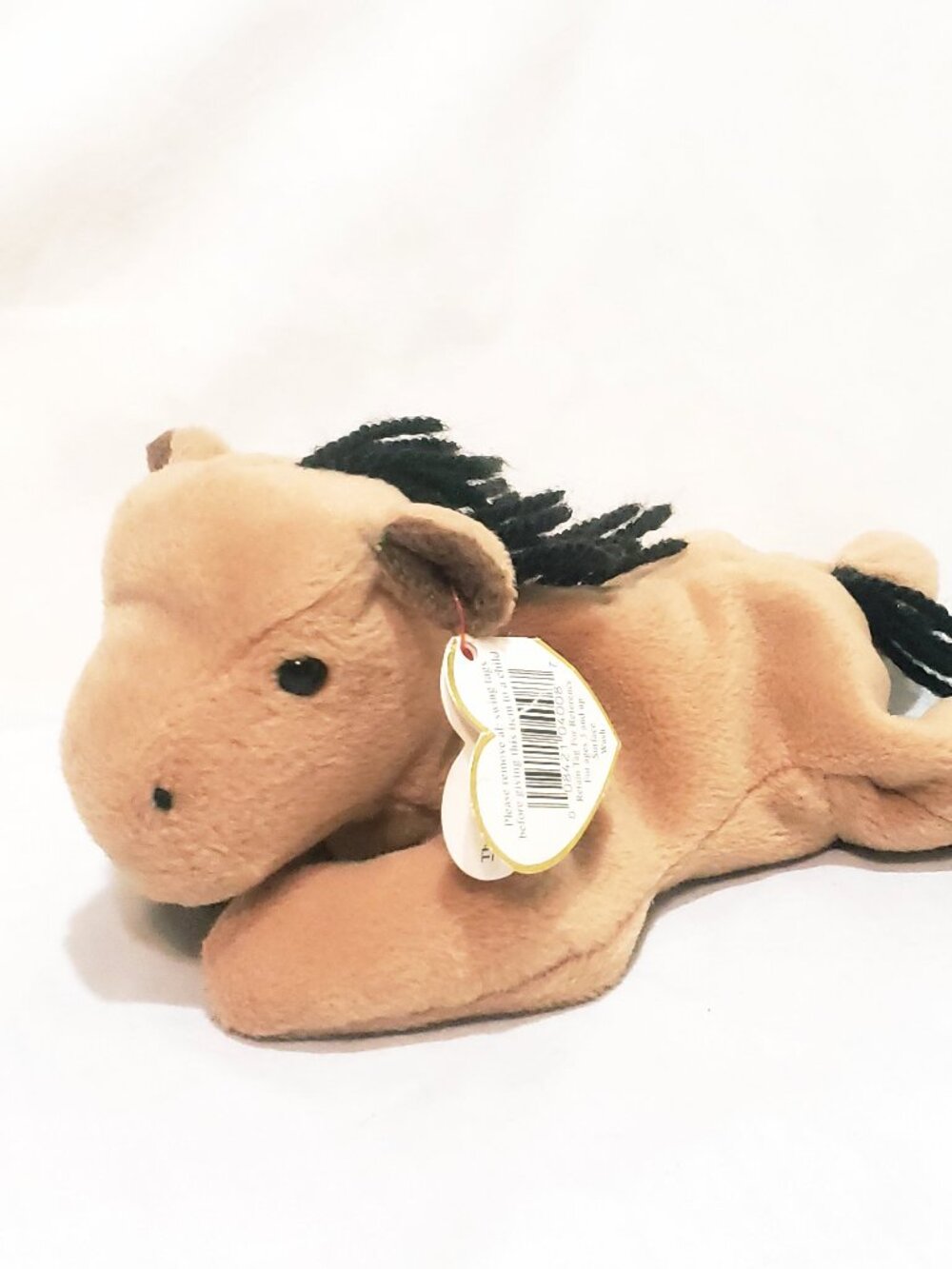Horse Pony Brown Derby Plush Stuffed Animal 8" Bean Bag Toy 1995 Ty Beanie Baby